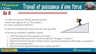 Travail et puissance dune force 1 bac exercice 3 [upl. by Atiragram]