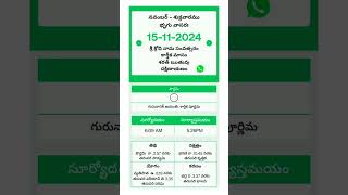 Telugu calendar  November 15 2024 [upl. by Jak888]