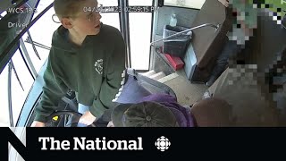 Teen jumps into action to save school bus full of kids [upl. by Yelnet]