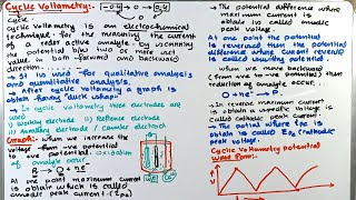 Part12 Voltammetry  Cyclic Voltammetry  cyclicvoltametry [upl. by Noe860]