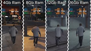 GTA 5 RAM COMPARISON 4GB VS 8GB VS 12 GB VS 16GB [upl. by Ettereve]