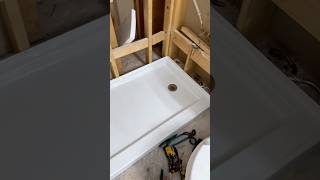 New shower valve and shower base bluecollar plumber plumbing diy bathroomremodel [upl. by Dhiman]