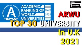 2021 ARWU BEST 30 UNIV in United Kingdom [upl. by Lasiaf]