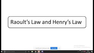 Raoults Law amp Henrys law with numerical [upl. by Nanerb624]