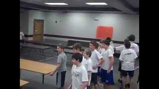 Middle school PE plays new game with 4 tables and 1 ball [upl. by Elgar477]