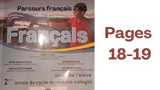 parcours français 2 AC page 18 et 19 édition 2024 [upl. by Rosmunda205]