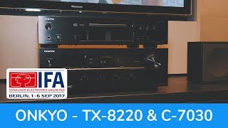 TX8820 C3070 Receiver amp CDplayer  Onkyo  IFA Berlin 2017 [upl. by Ahsitil]