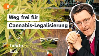 Kiffen wird ab April legal  Bundesrat billigt Lauterbachs CannabisGesetz  ZDFheute live [upl. by Aninnaig]