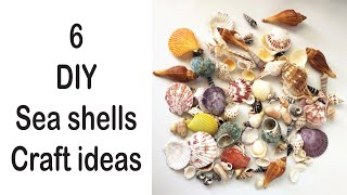 6 DIY SEA SHELL Craft Ideas  Sea shell Crafts  CraftStack [upl. by Kally]