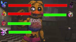 SFM FNaF Withered Toy Chica vs Toy Animatronics WITH HEALTHBARS [upl. by Nytsrik]