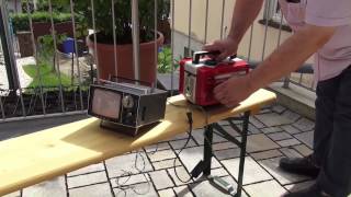 Sony Micro TV 5303 mit Generator Honda E40  mobiles TV 1960 [upl. by Somar]