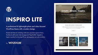 INSPIRO Lite Free WordPress Theme  For Photographers Videographers and Portfolios [upl. by Lyndy13]