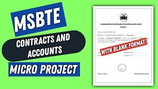 Contracts And Accounts MSBTE diploma micro project i scheme [upl. by Neliak]