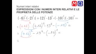 Espressioni con i numeri interi relativi e le proprietà delle potenze [upl. by Boehike165]