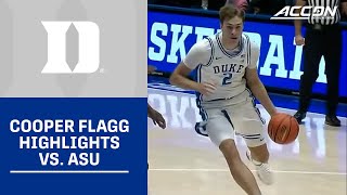 Duke Cooper Flagg Highlights vs Arizona State [upl. by Brandi143]