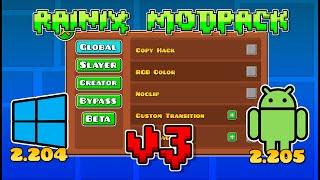 RAINIX MODPACK V3  ANDROID amp PC  Geometry Dash 2205 [upl. by Ynnig]