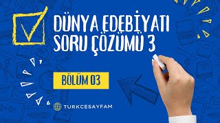 DÜNYA EDEBİYATI AKIMLAR SORU ÇÖZÜMÜ 3 [upl. by Akenaj]