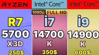 r7 5700x3d vs r7 5800x3d Vs İ9 14900K vs i7 14700K vs i5 14700K 1080P GAMİNG TEST  RTX 4090 [upl. by Ainafets]