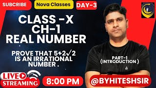 Class X  Maths  Ch1  Real Number  Day3  Provings of irrational number  cbsencert [upl. by Farmer308]