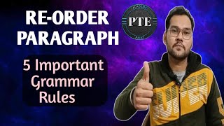 PTE Reading  Reorder paragraph  Important grammar rules  tips and tricks [upl. by Kitty859]