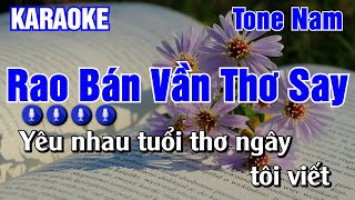 Rao Bán Vần Thơ Say Karaoke Tone Nam  Karaoke AK [upl. by Lorelei]