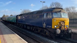 Narborough station Epic freight rains day trains at high speed passing through 22124 [upl. by Yeltnarb]