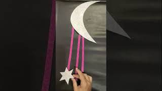 Moon Star wall hanging craft with glitter sheetwall hangingtrendingshortsviral [upl. by Immac]