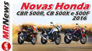 MRNews 03  Nova linha Honda 500cc 20162017 [upl. by Nylrehc522]