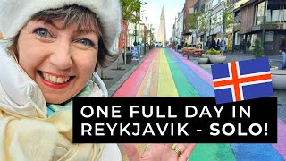 One day in Reykjavik solo Rainbow Street Hallgrimskirkja nightlife [upl. by Basso]