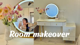 ♡el mejor vanity♡ 90 dlls en TEMU room makeover 🏹✨🍂🪴 [upl. by Bebe526]