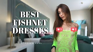 4K BEST FISHNET DRESSES  Transparent tryon haul [upl. by Magulac]