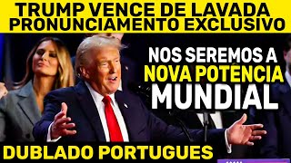 TRUMP FAZ SEU PRONUNCIAMENTO OFICIAL APÓS SER ELEITO O NOVO PRESIDENTE DOS ESTADOS UNIDOS [upl. by Kurman980]