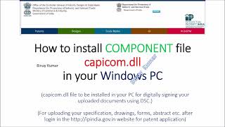 Patent Application in India capicomdll installation procedure in Windows PC  digital signature [upl. by Namra77]