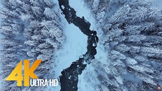 4K Fascinating Aerial Views of Canada  7 HOURS Wintertime Ambient Drone Film  Part 2 [upl. by Gorges]