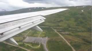 Landing to Tromso Airport Arctic Circle Norway [upl. by Leahcam596]