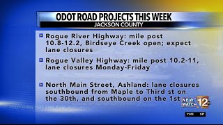 Oregon Department of Transportation road projects for this week in Jackson County [upl. by Dyana489]