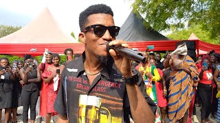 Kofi Kinaata amp Donzy perform at Baba Spirits funeral with Diamond Winds soldiers band kofikinaata [upl. by Ally]