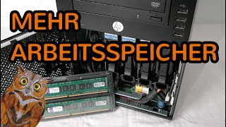 HP ProLiant MicroServer Gen7 Arbeitsspeicher aufrüsten [upl. by Nimocks521]