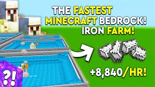 BEST IRON FARM In Minecraft Bedrock Tutorial  8840HR MCPEXBOXPSNintendoWin10 [upl. by Annayd430]