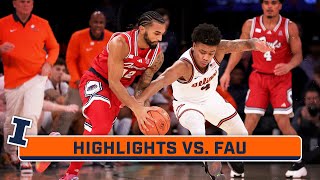 Florida Atlantic at Illinois  Highlights  Big Ten Mens Basketball  Dec 5 2023 [upl. by Ceevah303]