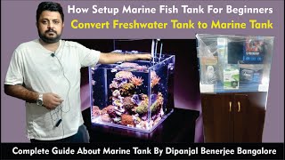 How to setup Marine Tank for beginners  Budget  convert freshwater to marine aquarium  Cost of it [upl. by Ykcin]