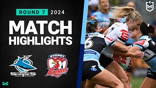 NRLW 2024  Sharks v Roosters  Match Highlights [upl. by Ecarg]