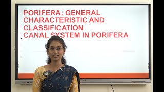 General Characteristics and classification of Porifera by Miss Pratiksha Patil [upl. by Anitsua]