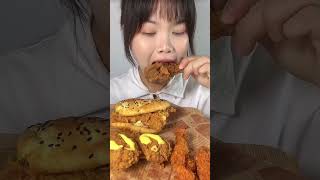 Tustin Burger ➕ Fried Chicken Legs 🍔🍗😍 Part 03 food asmr foodchallenge asmreating shorts [upl. by Madriene]