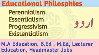 Educational Philosphies \ Perennialism \ Essentialism \ Progressivism \ Reconstructionism Aiou [upl. by Brigida]