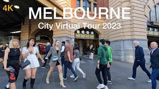 Melbourne City CBD Virtual Tour 2023 4K Australia [upl. by Modestia]