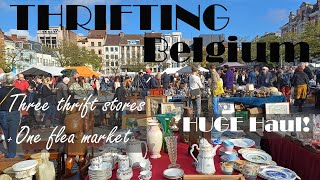 Thrifting Belgium  3 Thrift Stores amp 1 Flea Market  Best Deals in Antwerp amp Brussels  HUGE Haul [upl. by Acirehs]