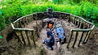 3 Days SURVIVAL Camping  How To Build UNDERGROUND HOUSE  My BEST BUSHCRAFT DUGOUT EVER Fireplace [upl. by Vaden]