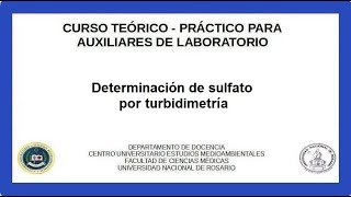 Determinación de sulfato por turbidimetría [upl. by Negaem]