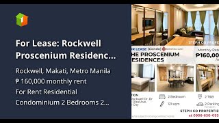 For Lease Rockwell Proscenium Residences Makati Fully Furnished Condo near Powerplant Mall [upl. by Leesen]